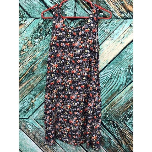 Gap XS Floral Dress Sundress Black Multi Color - Picture 12 of 15